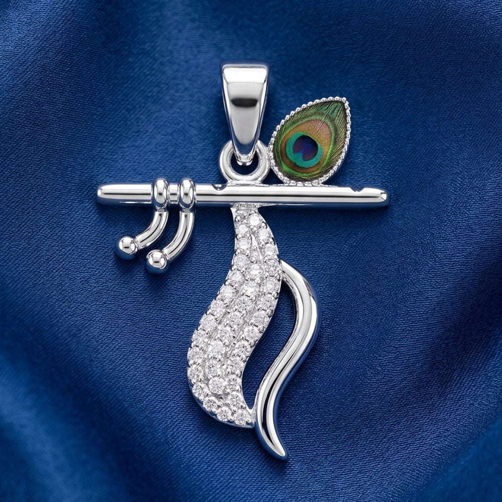 Handmade Silver Jewelry Krishna Flute Pendant